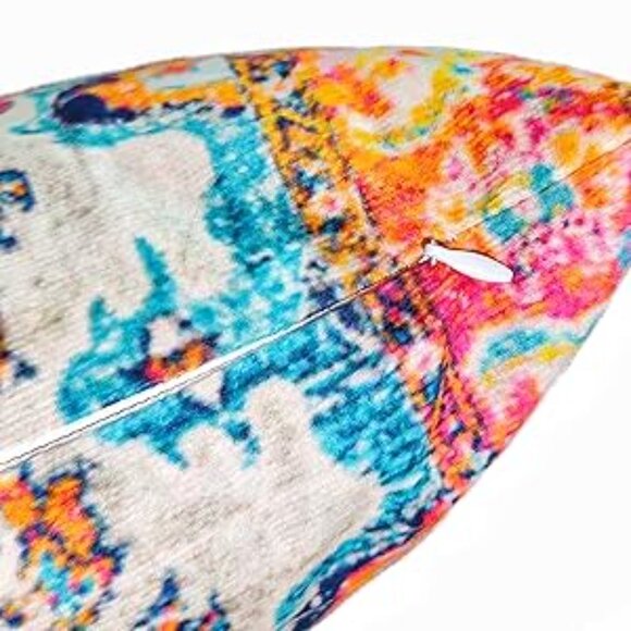 NEW 2 Set 🎀 Boho Green Throw Pillow Covers 18"" Bohemian Velvet Soft Be… - Picture 5 of 9